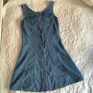 Vintage 90s Denim Button Down Mini Dress